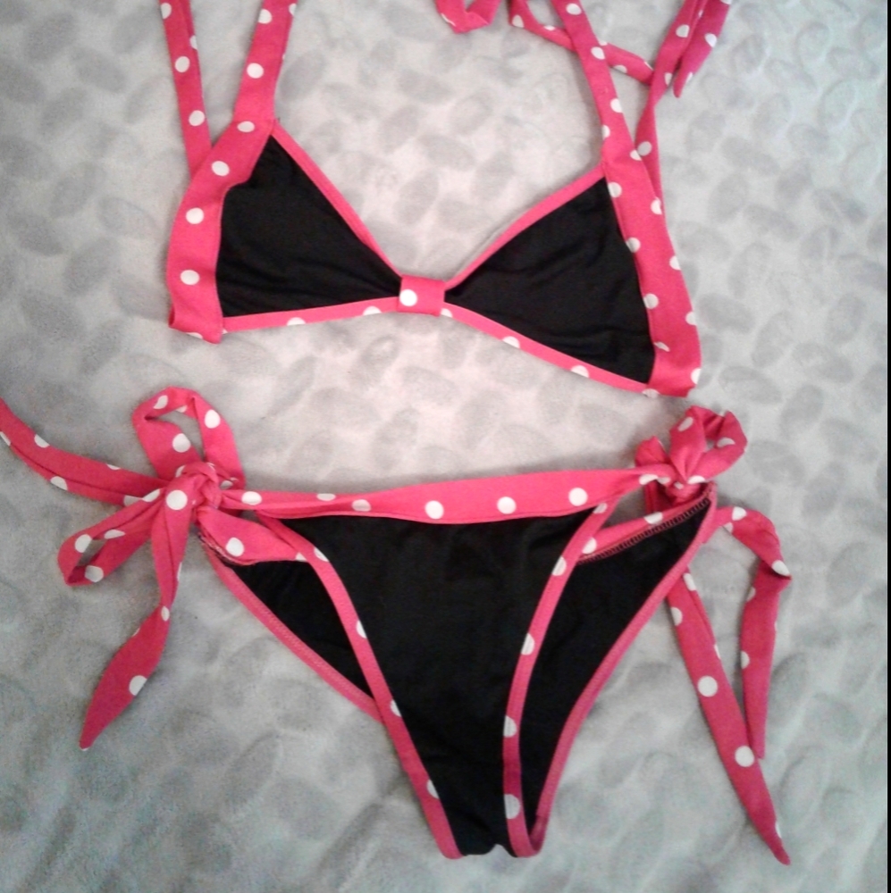 Black and pink bikini
